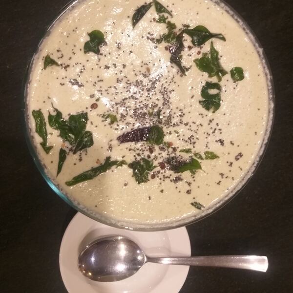Fresh coconut chutney in a bowl