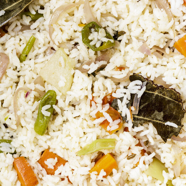 Vegetable pulao rice with mixed vegetables