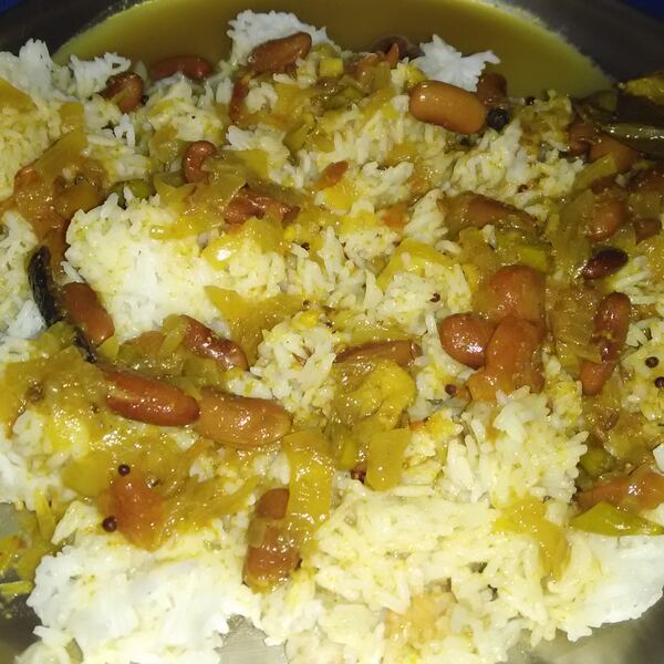 Rajma chawal, kidney bean curry with rice